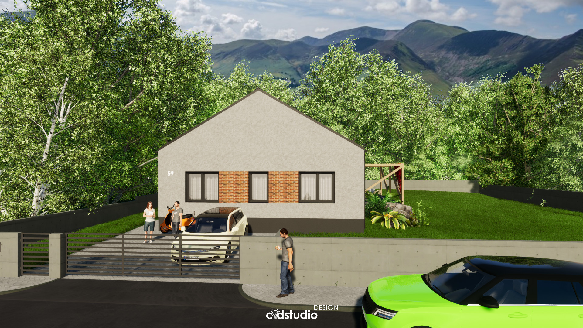 Prešov, Slovensko, projekt, rodinný dom, 3D vizualizácia, vizualizácia, pohľad, pôdorys, základy, strecha,