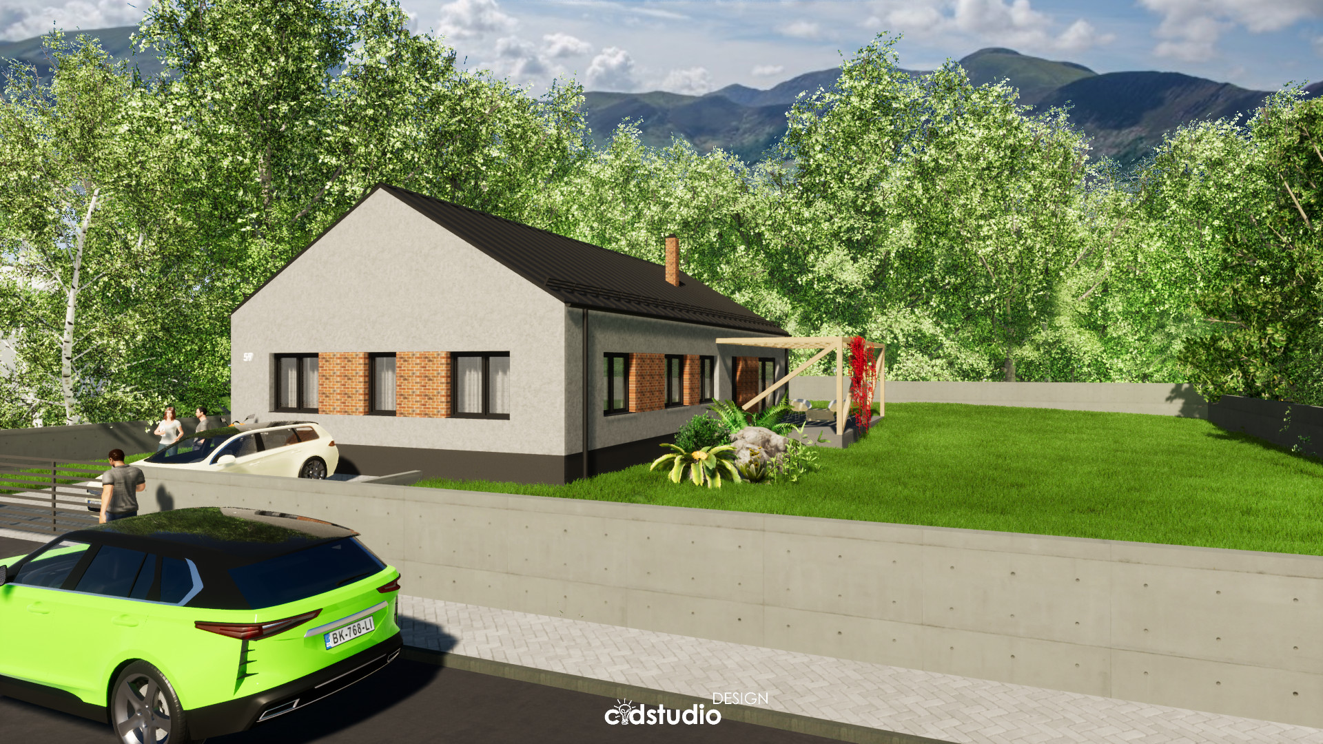 Prešov, Slovensko, projekt, rodinný dom, 3D vizualizácia, vizualizácia, pohľad, pôdorys, základy, strecha, 