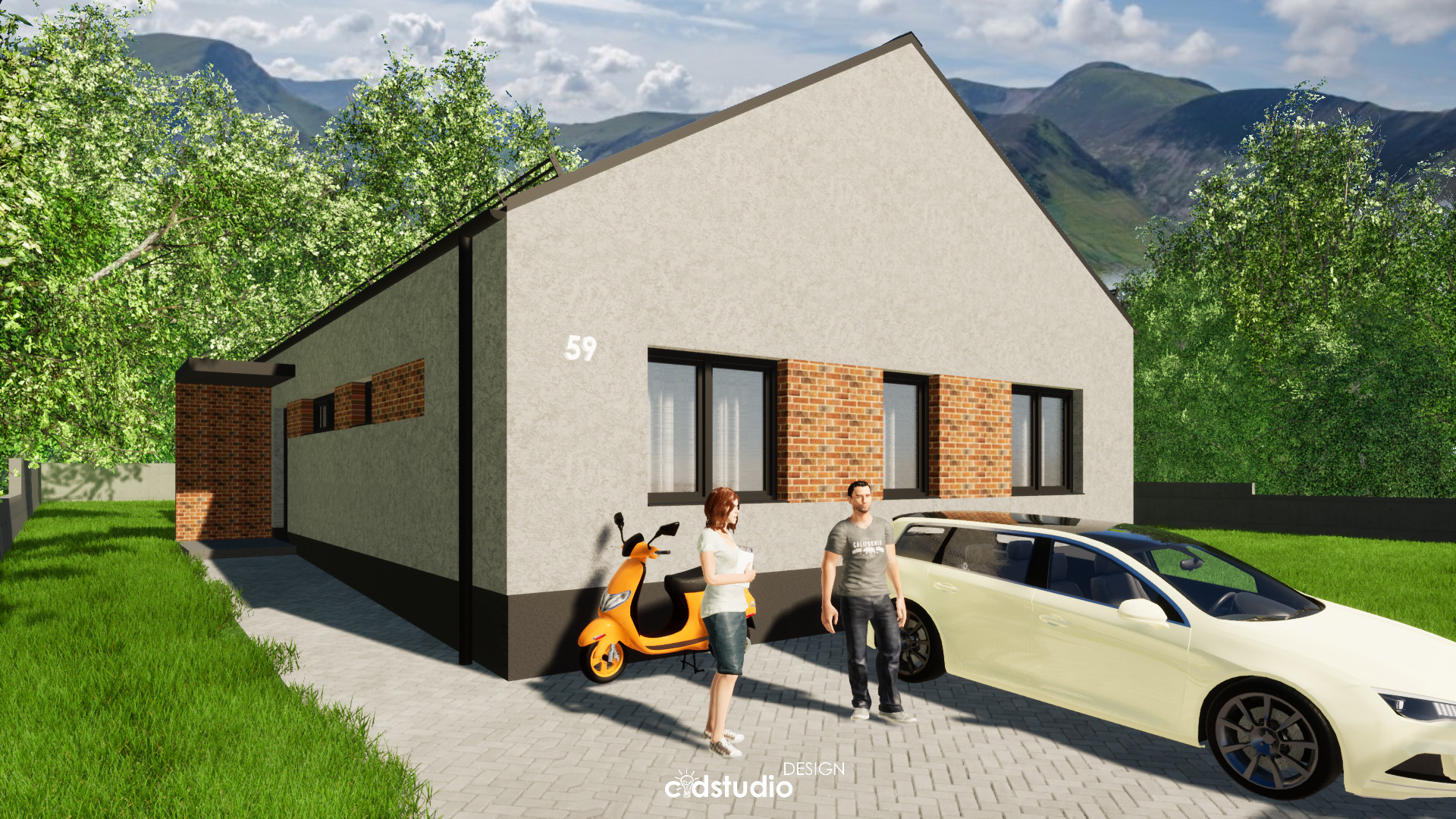 Prešov, Slovensko, projekt, rodinný dom, 3D vizualizácia, vizualizácia, pohľad, pôdorys, základy, strecha,