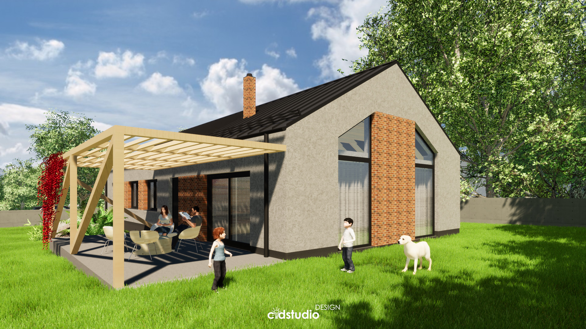 Prešov, Slovensko, projekt, rodinný dom, 3D vizualizácia, vizualizácia, pohľad, pôdorys, základy, strecha,