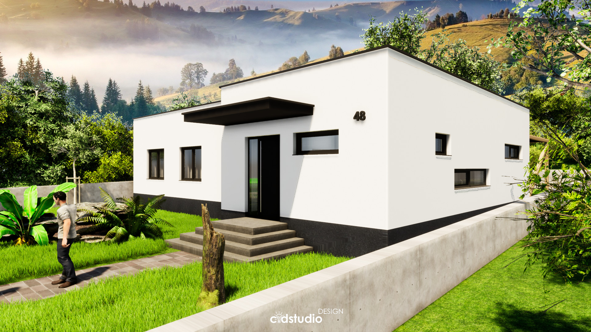 Prešov, Slovensko, projekt, rodinný dom, 3D vizualizácia, vizualizácia, pohľad, pôdorys, základy, strecha,