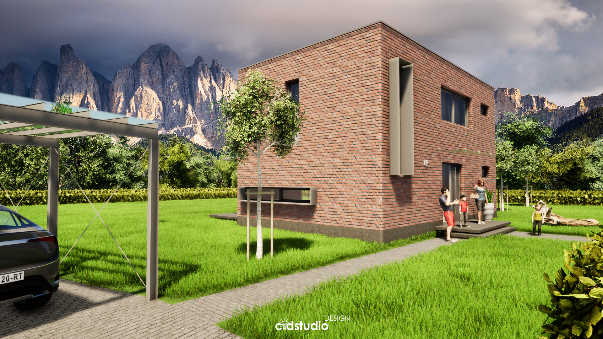 Prešov, Slovensko, projekt, rodinný dom, 3D vizualizácia, vizualizácia, pohľad, pôdorys, základy, strecha,